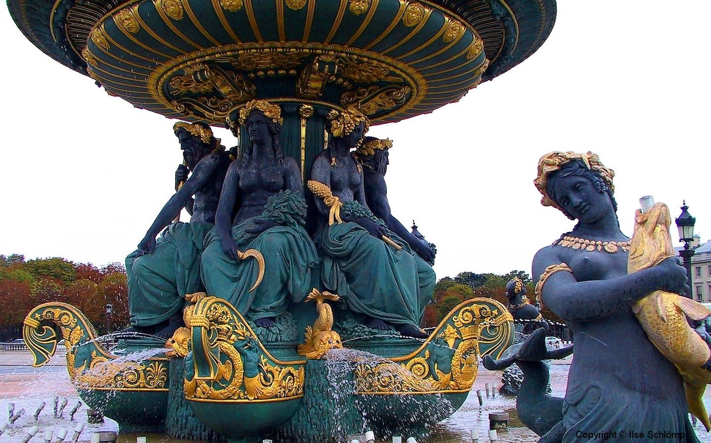 Frankreich, Paris, Brunnen der Meere am Platz de la Concorde
