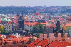 Tschechische Republik, Prag, Blick vom Hradschin auf die Karlsbrücke