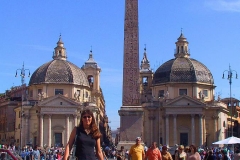 Italien, Rom, Obelisk Flaminio auf der Piazza del Popolo
