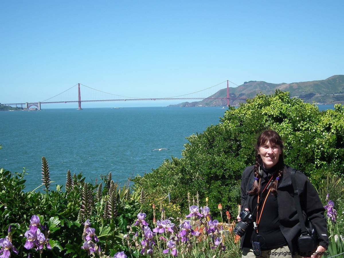 San Francisco, Blick von Alcatraz auf die Golden Gate Bridge
