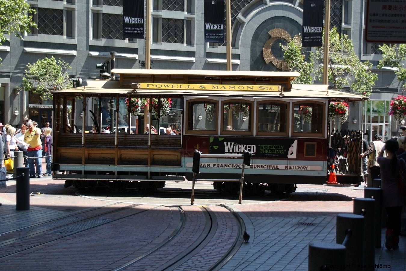San Francisco, Cable Car auf dem Wendeplatz