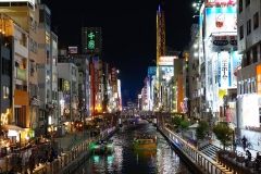 Japan, Osaka, Dotonbori, Kanal bei Nacht