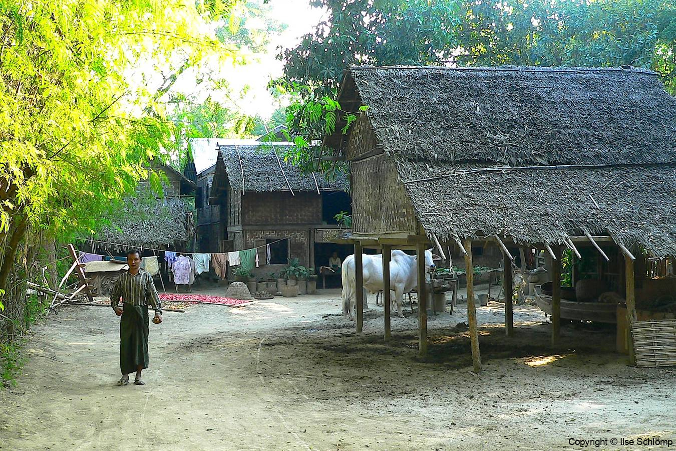 Myanmar, Am Irrawaddy, Besuch eines Dorfes