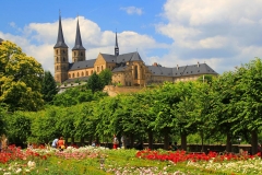 Bamberg, Blick vom Rosengarten auf das Kloster Michaelsberg
