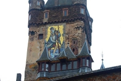 Reichsburg, Cochem, Rheinland-Pfalz, Der Achteckturm mit dem Christophorus-Mosaik