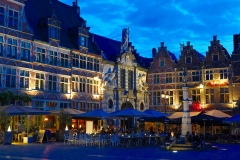 Belgien, Gent, Sint-Veerleplein bei Nacht