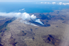 Island von oben, Grindavik, Vulkanausbruch am Berg Litli Hrutur