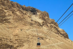 Israel, Masada, Mit der Seilbahn auf die Festung