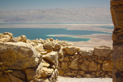 Israel, Masada, Blick von Masada auf das Tote Meer