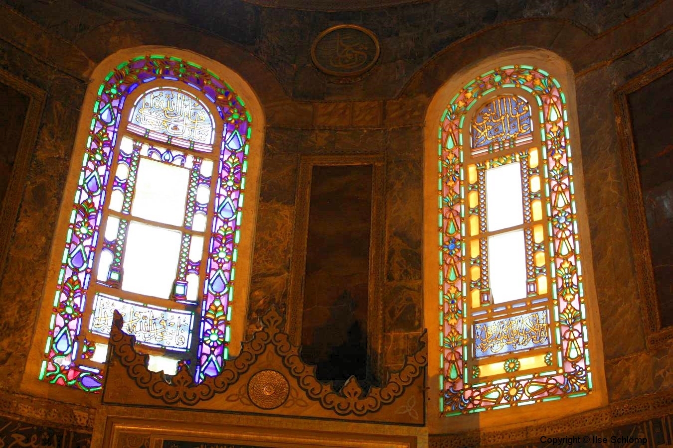 Istanbul, Hagia Sophia, Innenansicht, Buntglasfenster