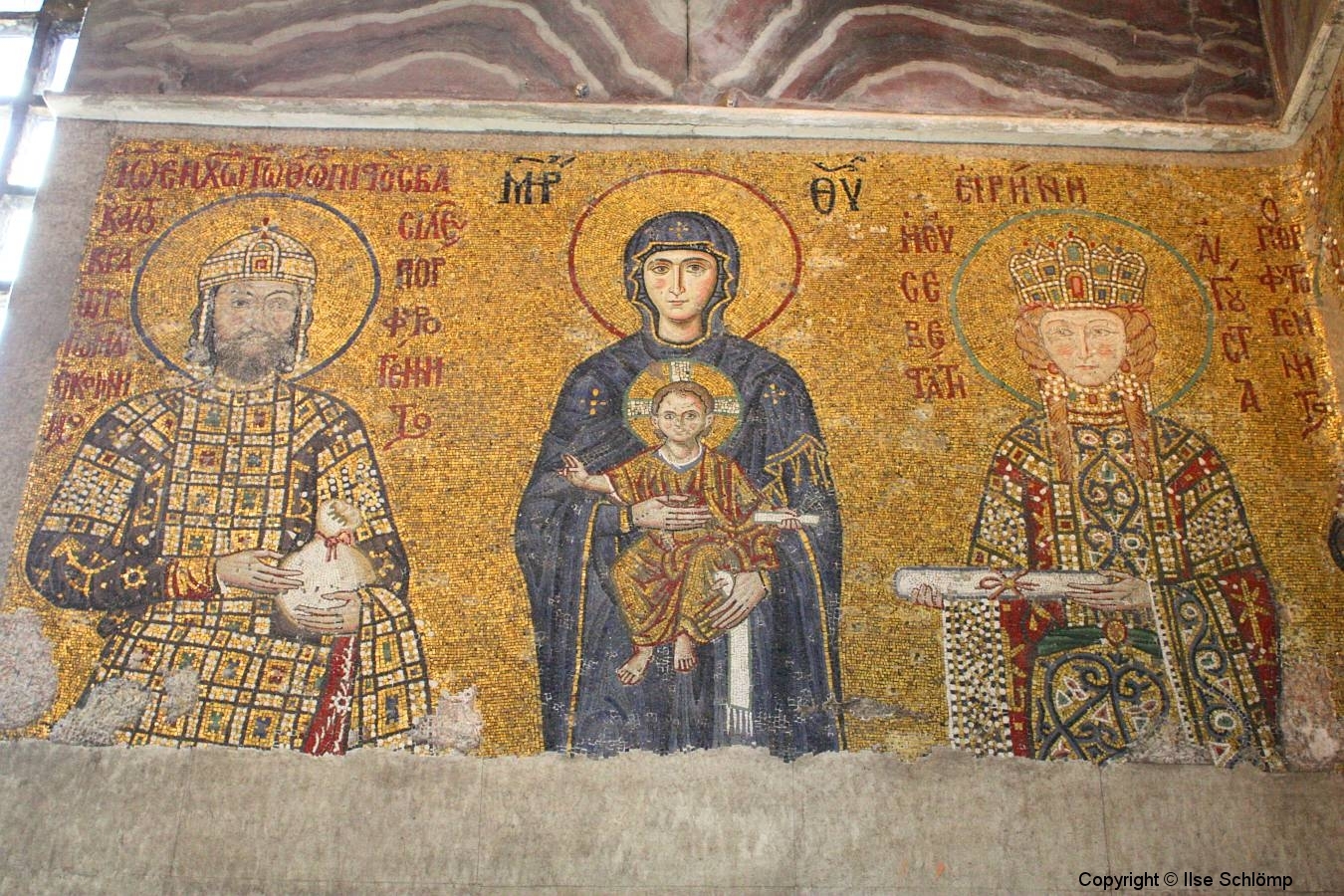Istanbul, Hagia Sophia, Mosaik, Maria und Kind mit den Erzengeln Gabriel und Michael