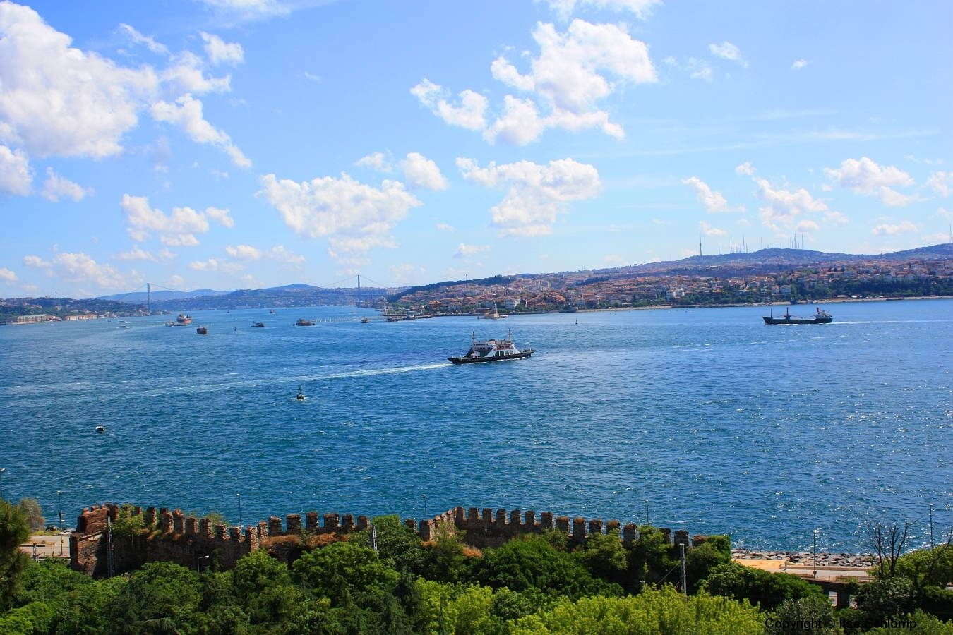 Istanbul, Blick vom Topkapi-Palast auf den Bosporus