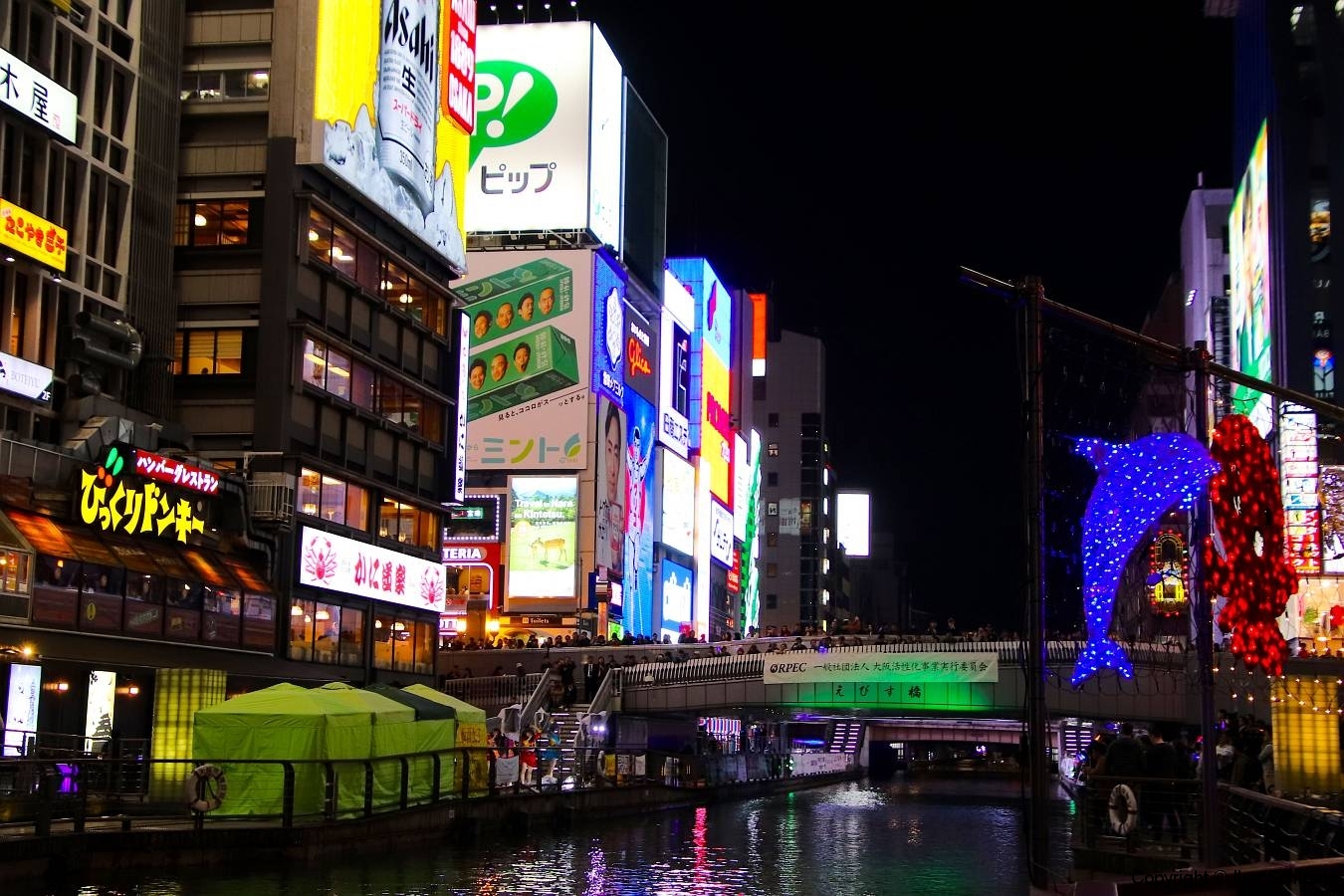 Japan, Osaka, Dotonbori, Am Kanal