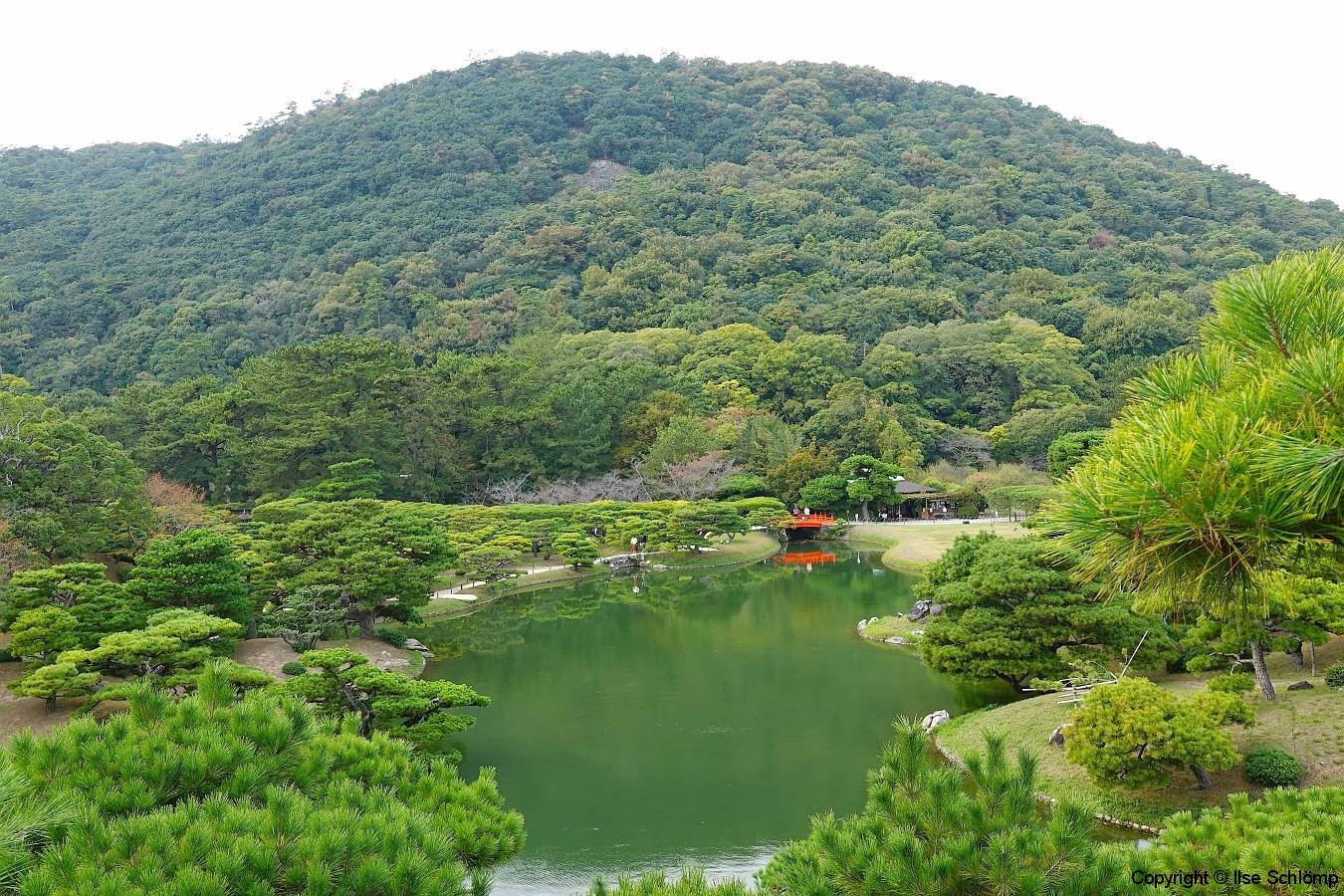Japan, Takamatsu, Ritsurin-Koen Wandelgarten vor dem Berg Shiun