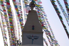 Nepal, Kathmandu, Tempelanlage Swayambhunath, Gebetsfahnen