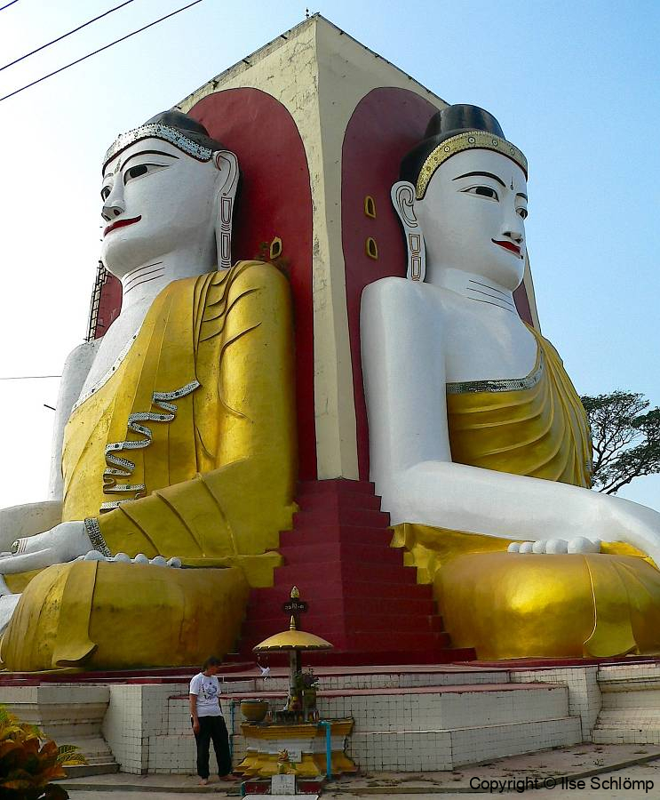 Myanmar, Bago, Kyaik Pun Pagode, Die vier Buddha Statuen