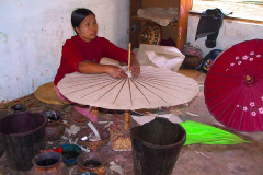 Myanmar, Pindaya, Schirm-Manufaktur