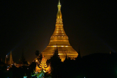 Myanmar, Yangon, Shwedagon Pagode bei Nacht