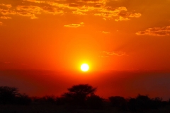 Namibia, Etosha Nationalpark, Sonnenuntergang
