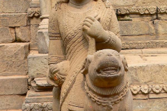 Nepal, Bhaktapur, Durbar Square, Statue Siddhi Lakshmi Tempel