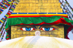 Nepal, Bodnath, Bodnath-Stupa, Die sehenden Augen Buddhas
