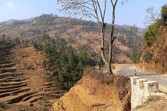 Nepal, Unterwegs nach Bungamati, Terrassenfelder