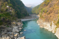 Nepal, Unterwegs nach Tansen, Wir ueberqueren den Kali Gandaki Fluss
