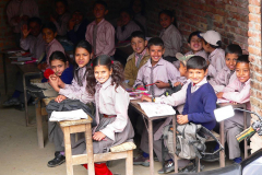 Nepal, Trekking Umgebung von Nagarkot, Himalayan English Boarding School, Schulklasse