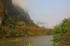 Laos, Ban Nong Khiaw, Blick vom Phaxang Resort auf den Nam Ou Fluss
