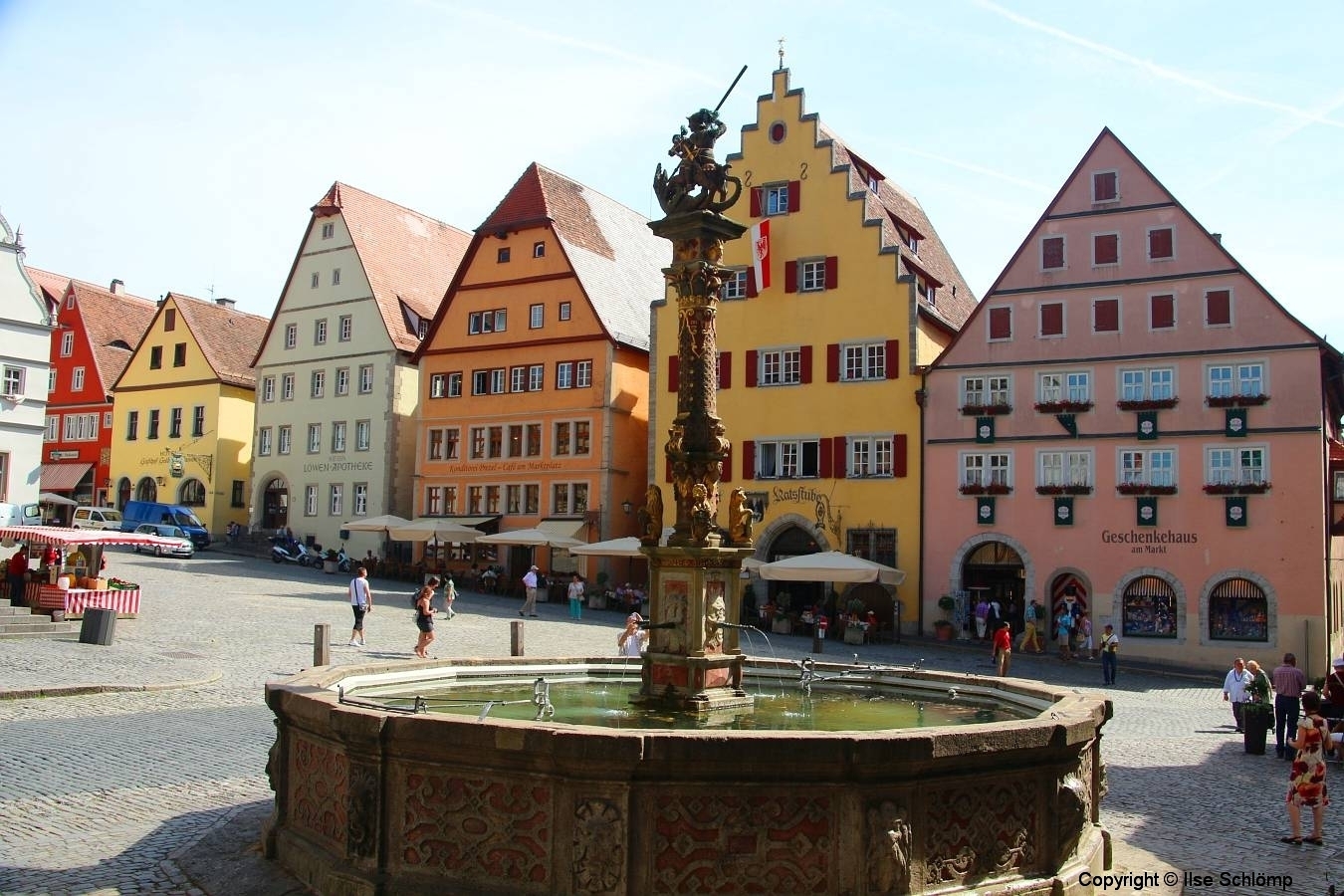 Rothenburg ob der Tauber, Marktplatz, St. Georgsbrunnen