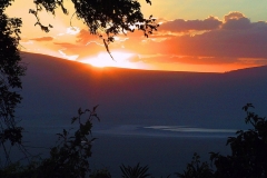 Tansania, Sonnenuntergang über dem Ngorongorokrater