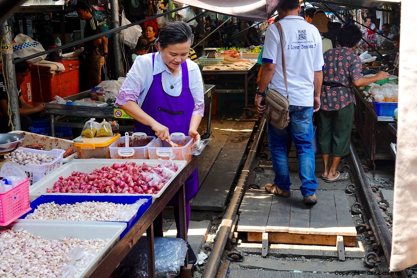 Thailand, Samut Songkhkram, Mae Klong Zugmarkt
