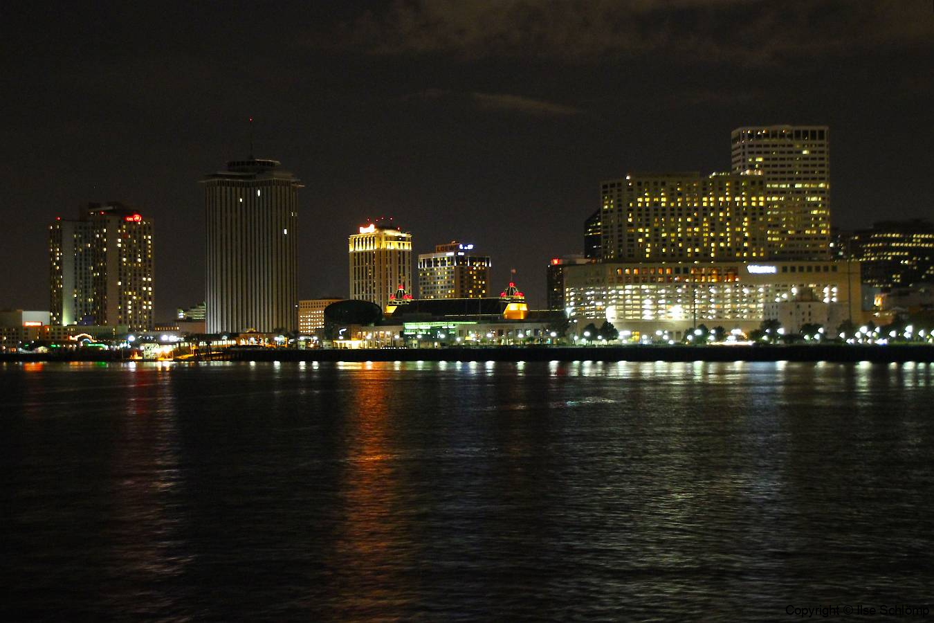 USA, Louisiana, New Orleans, Nachtfahrt auf dem Mississippi River