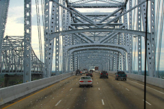USA, Louisiana, New Orleans, Mississippi River, Crescent City Connection Bridge
