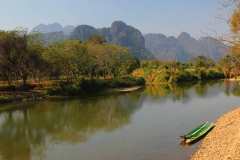 Laos, Vang Vieng, Nang Song Fluss