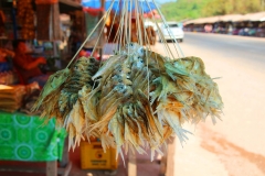 Laos, Vang Vieng, Markt am Straßenrand